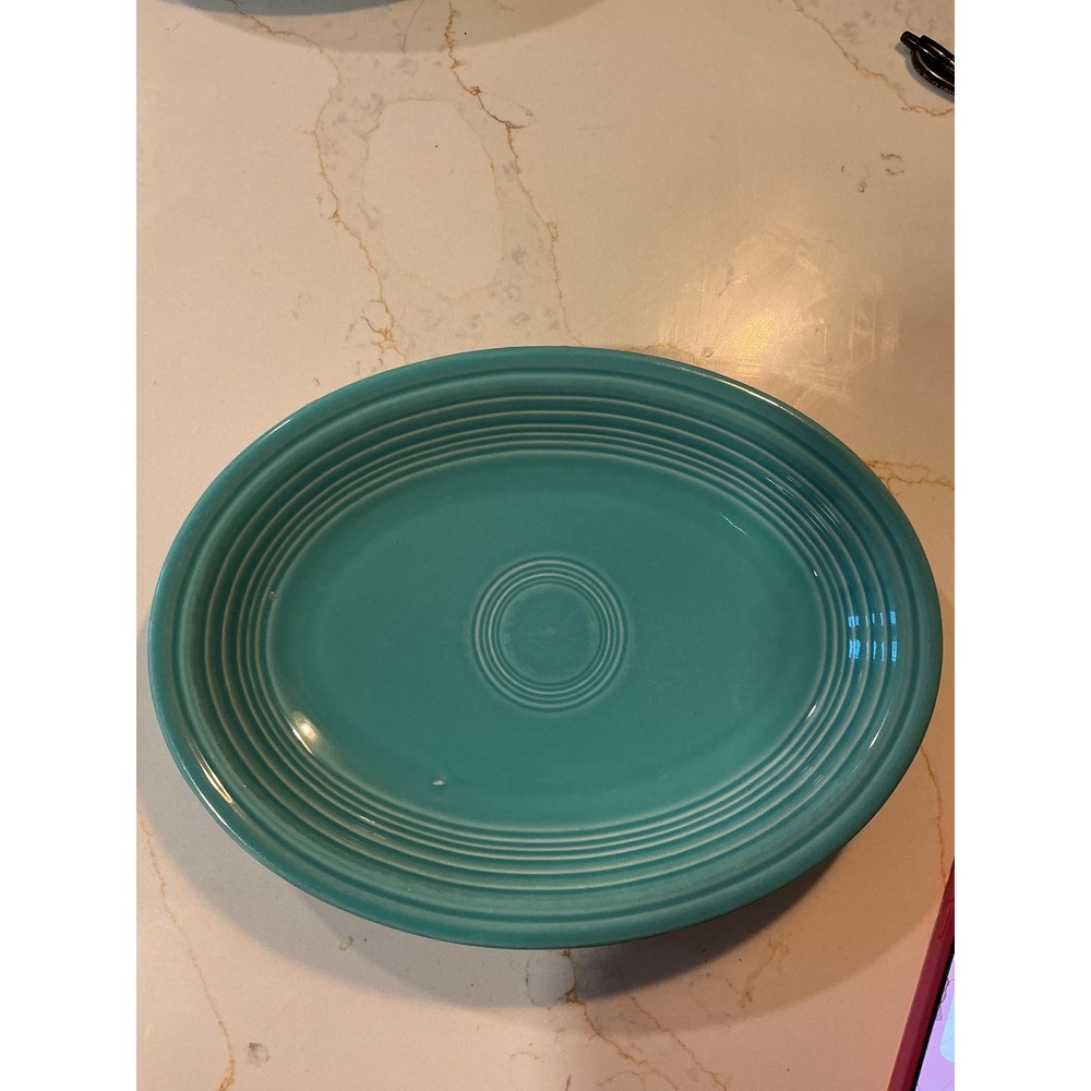 Fiesta Turquoise Oval Serving Platter 11 inch Homer Laughlin HLC USA Turquoise
